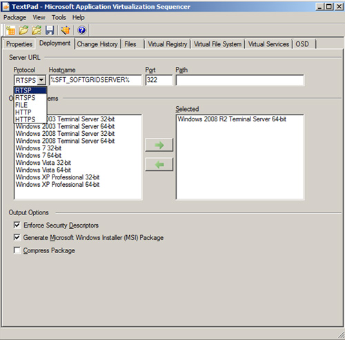 En la pestaña Deployment, podemos marcar la opción Generate Microsoft Windows Installer (MSI) Package
