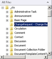 Realizado esto, ya habremos finalizado, por lo que si lo deseamos, podremos compilar, desplegar y probar nuestra solución de Visual Studio. Como curiosidad, y para comparar con el ejercicio que haremos a continuación (Solución Sandboxed), aprovechamos para mostrar el contenido del directorio _cts desde SharePoint Designer.