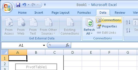 Botón Connections de Excel 2007