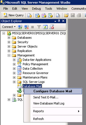 Una vez que hemos finalizado la configuración inicial de Database Mail, muy probablemente tendremos que realizar alguna configuración posterior, ya sea para configurar más perfiles de Database Mail, o bien más adelante para modificar los perfiles existente, cambiar las configuraciones globales de Database Mail, etc. A continuación, vamos a mostrar la forma de modificar la configuración de Database Mail en SQL Server 2008 R2 utilizando SQL Server Management Studio (también se podría realizar con TSQL). Para ello, utilizaremos la opción Configure Database Mail desde el menú contextual de Database Mail, como se muestra en la siguiente pantalla capturada.