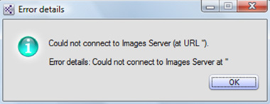 Cuyos detalles son algo similar al siguiente error: Could not connect to Images Server at.
