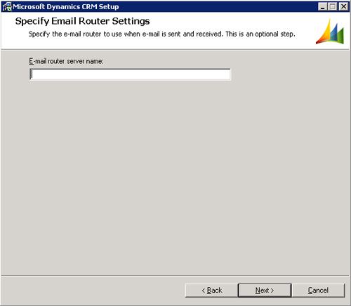 En la pantalla Specify E-mail Router Settings podemos especificar la máquina utilizada como E-mail Router