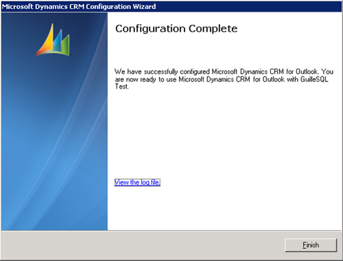Y en breves instantes, la instalación del Cliente de Microsoft Dynamics CRM para Outlook habrá finalizado