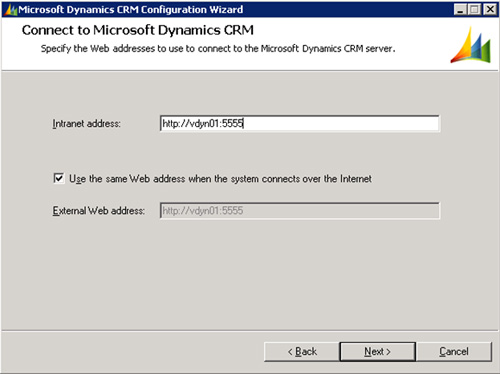 En la pantalla Connect to Microsoft Dynamics CRM, especificaremos la URL del Site en el que está montado Microsoft Dynamics CRM 4.0