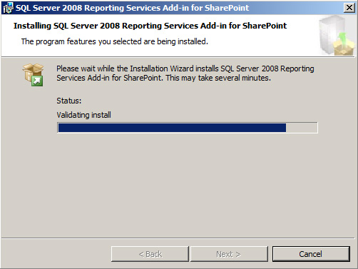 Instalar Reporting Server 2008 Addin for SharePoint - Installing