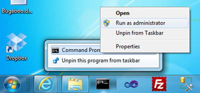 Tampoco nos va a funcionar la instalación de SharePoint 2010 desde la pantalla de Splash, al intentar instalarlo sobre Windows 7 o Windows Vista SP1. En su lugar, deberemos abrir una ventana de símbolo del sistema como Administrador.